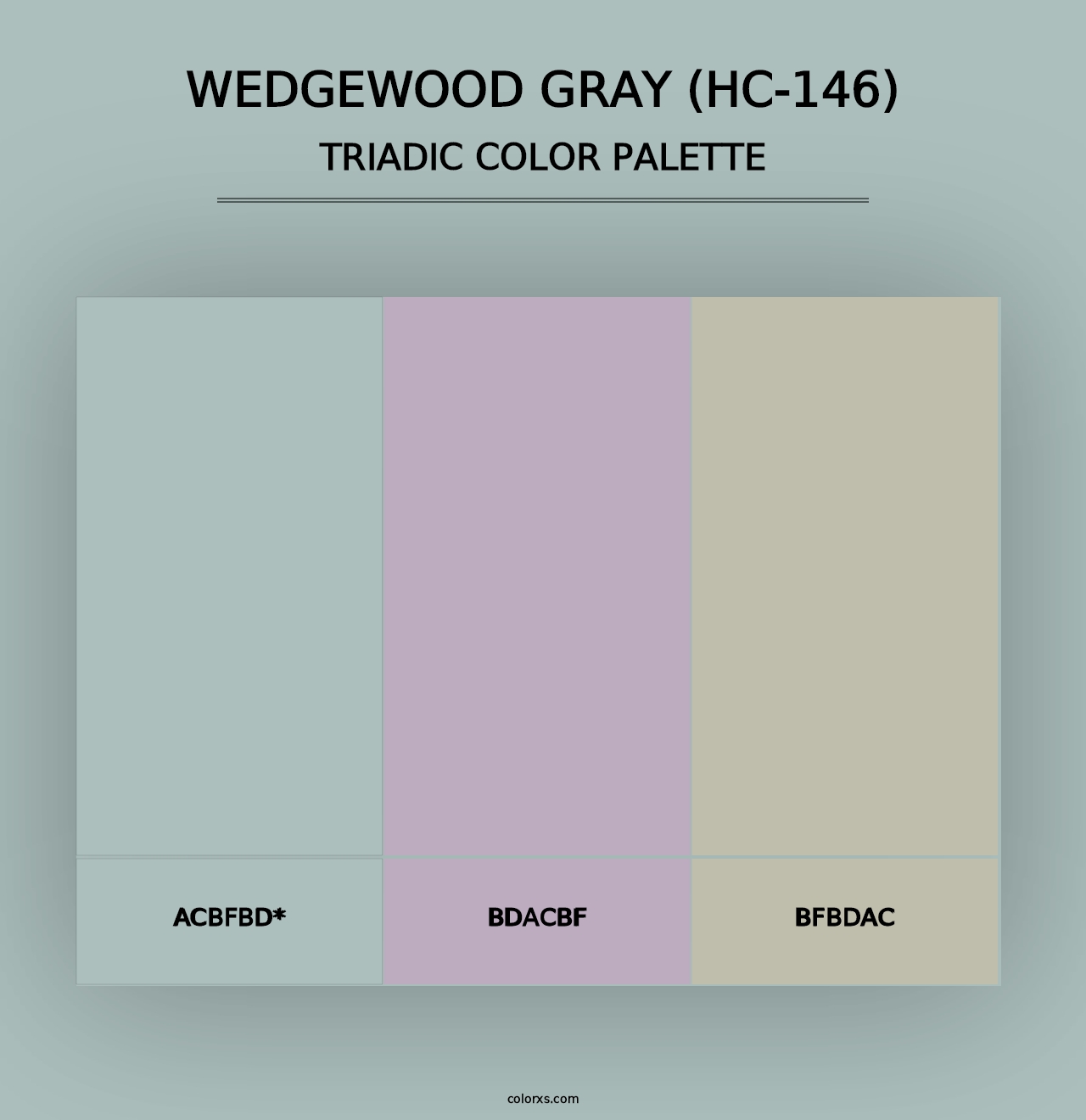 Wedgewood Gray (HC-146) - Triadic Color Palette