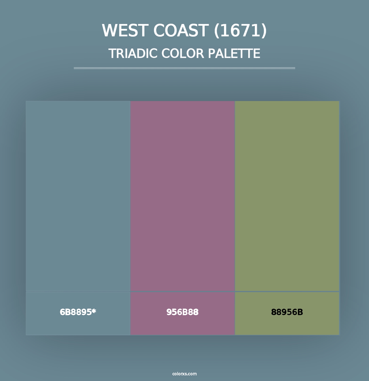 West Coast (1671) - Triadic Color Palette