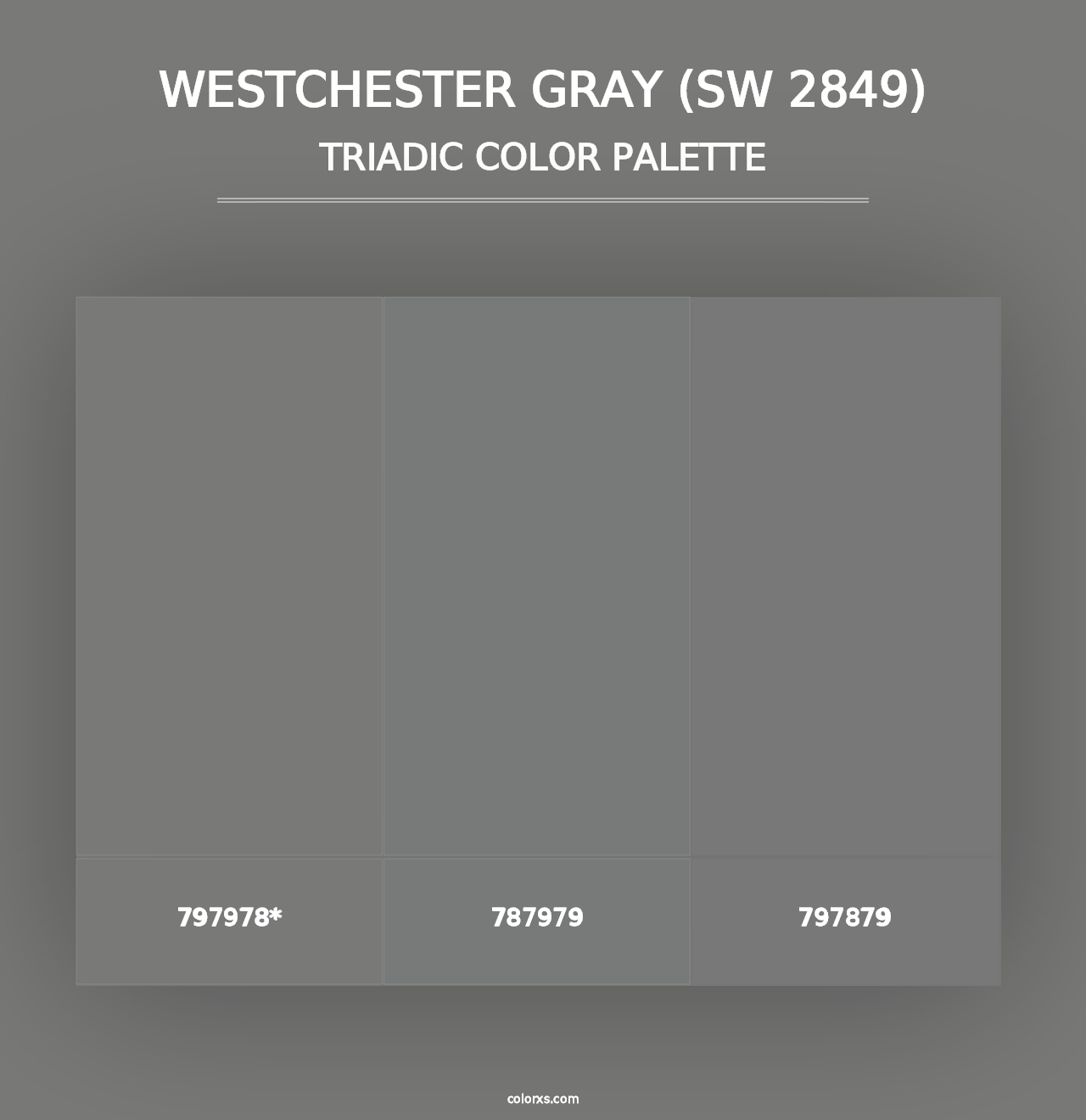 Westchester Gray (SW 2849) - Triadic Color Palette