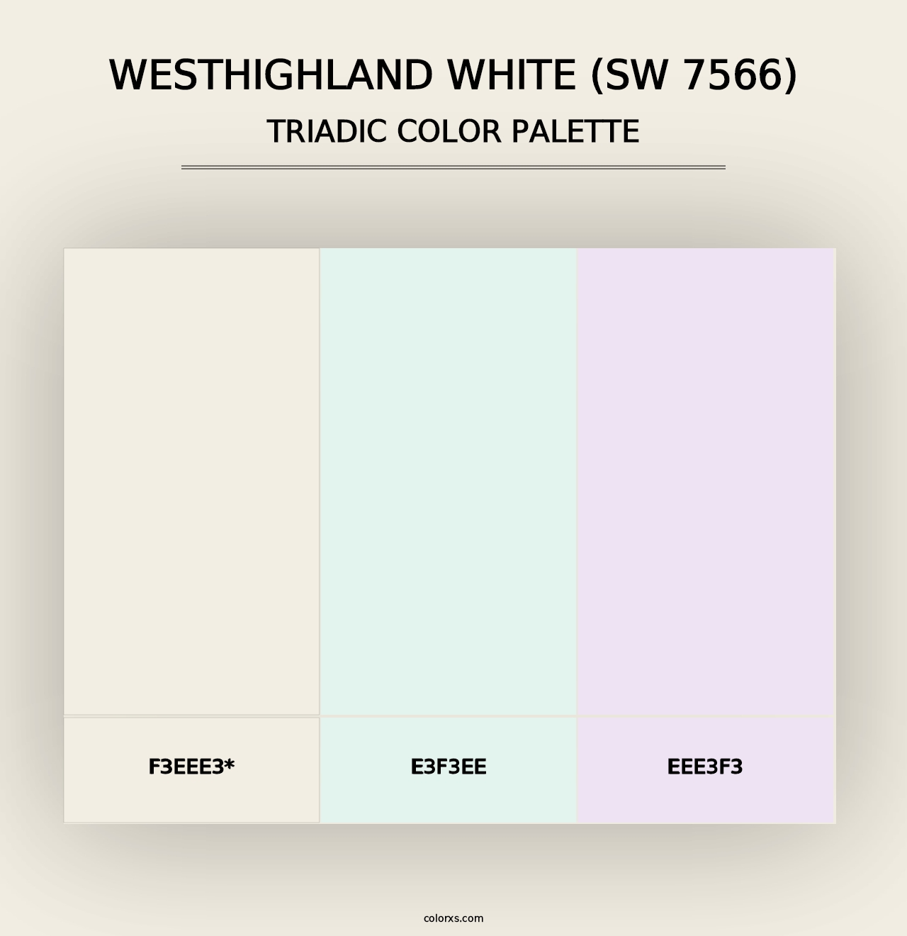 Westhighland White (SW 7566) - Triadic Color Palette