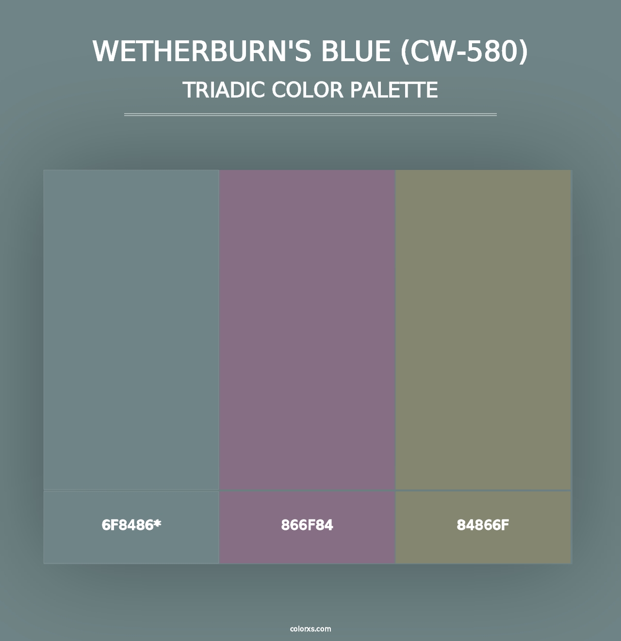 Wetherburn's Blue (CW-580) - Triadic Color Palette