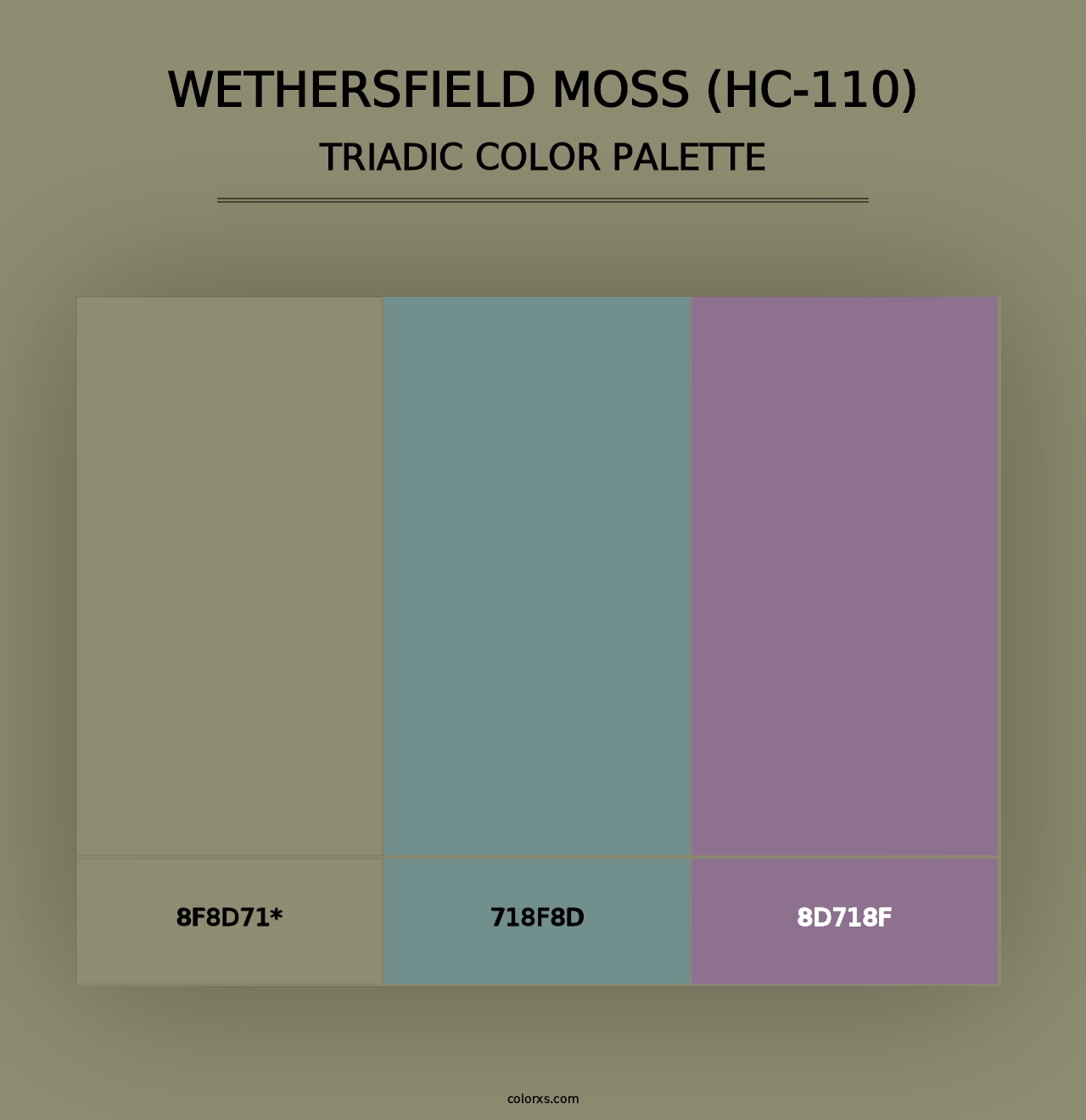 Wethersfield Moss (HC-110) - Triadic Color Palette