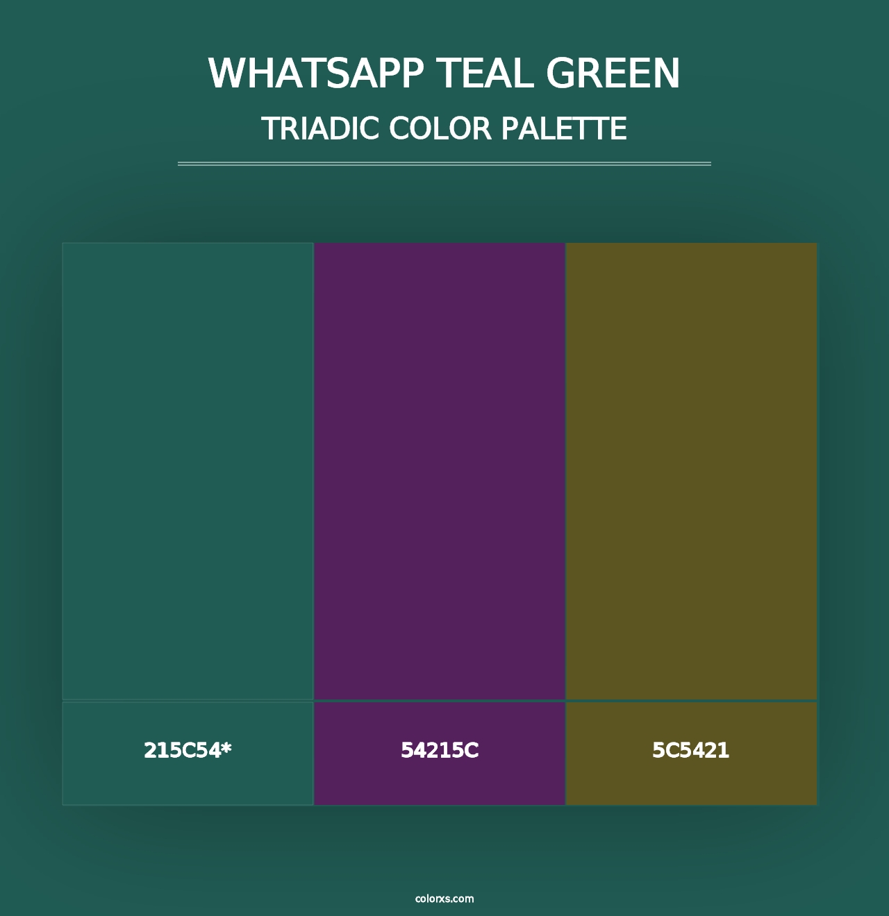 WhatsApp Teal Green - Triadic Color Palette