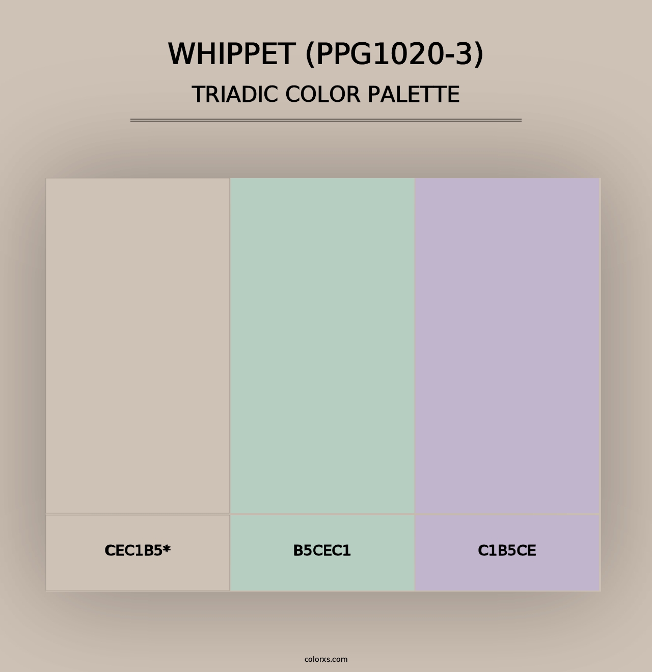 Whippet (PPG1020-3) - Triadic Color Palette