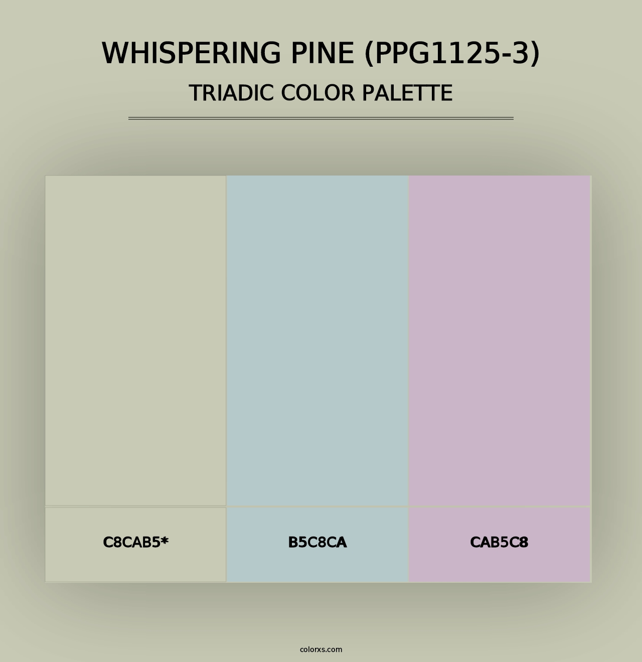 Whispering Pine (PPG1125-3) - Triadic Color Palette