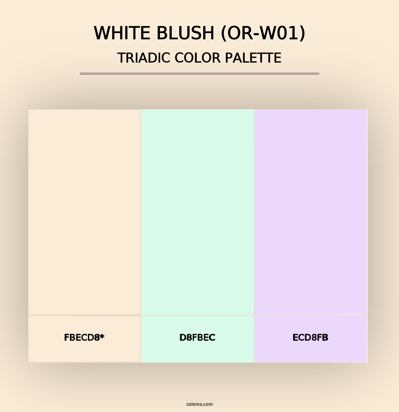 White Blush (OR-W01) - Triadic Color Palette