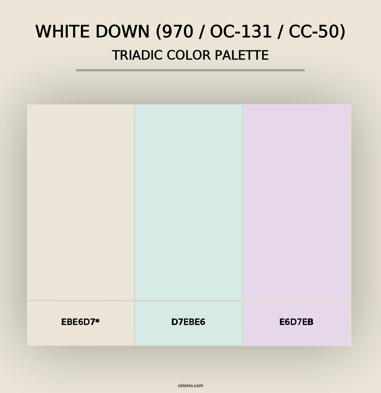 White Down (970 / OC-131 / CC-50) - Triadic Color Palette