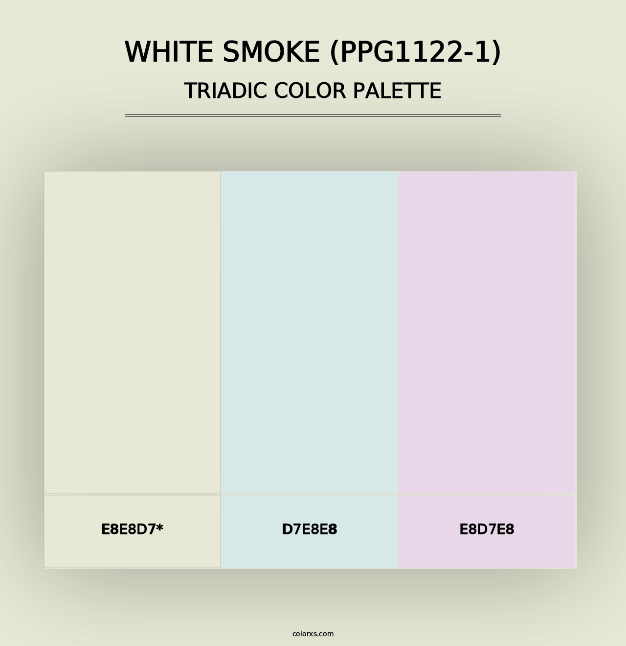 White Smoke (PPG1122-1) - Triadic Color Palette