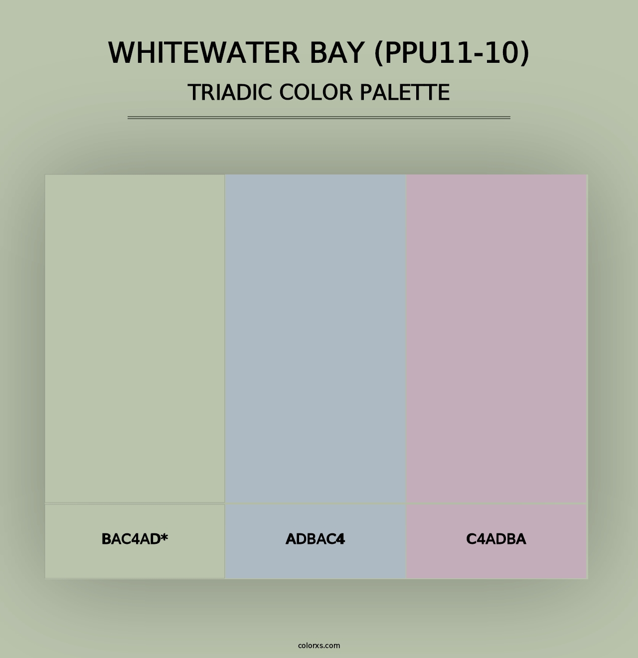 Whitewater Bay (PPU11-10) - Triadic Color Palette