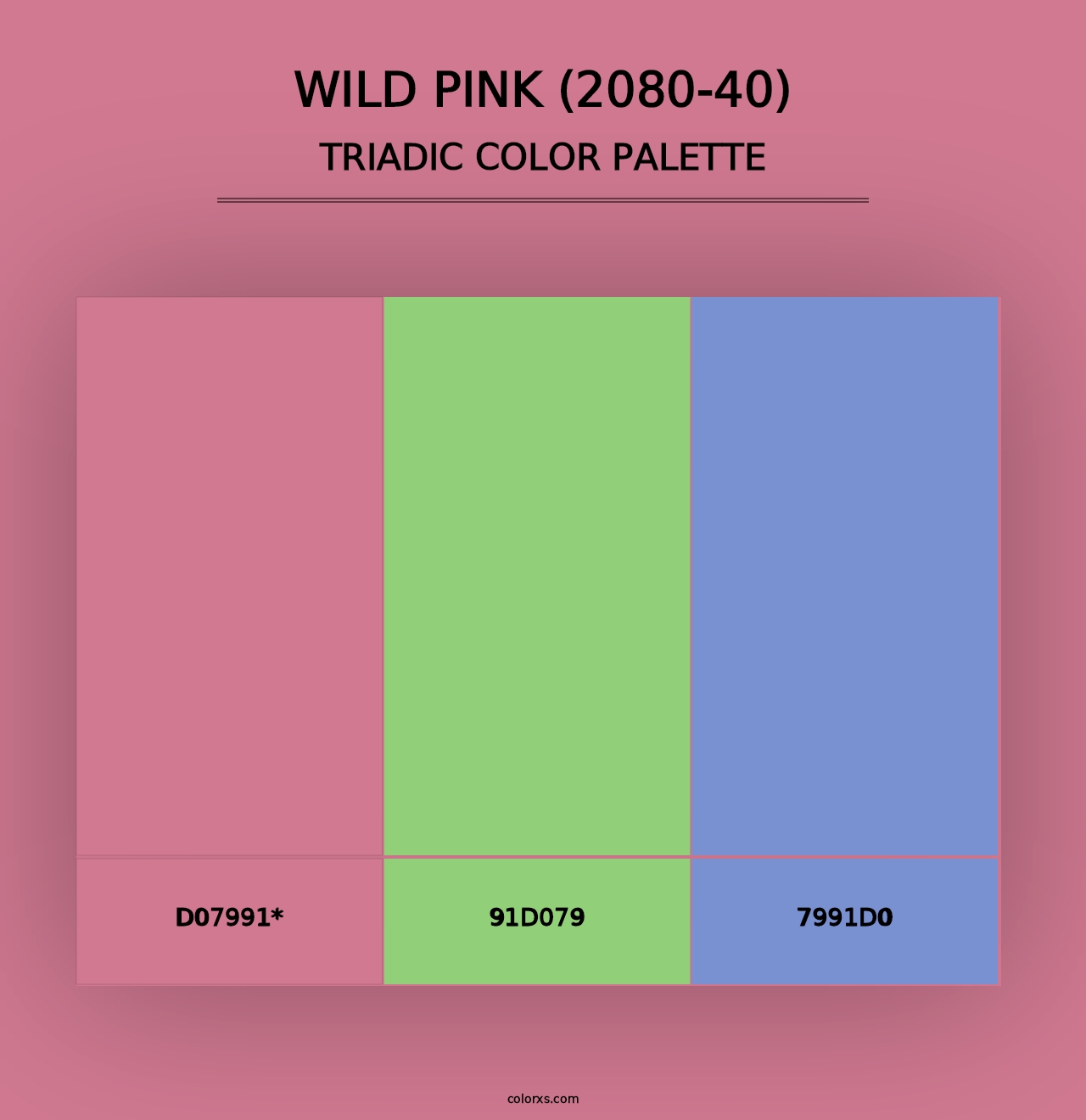 Wild Pink (2080-40) - Triadic Color Palette