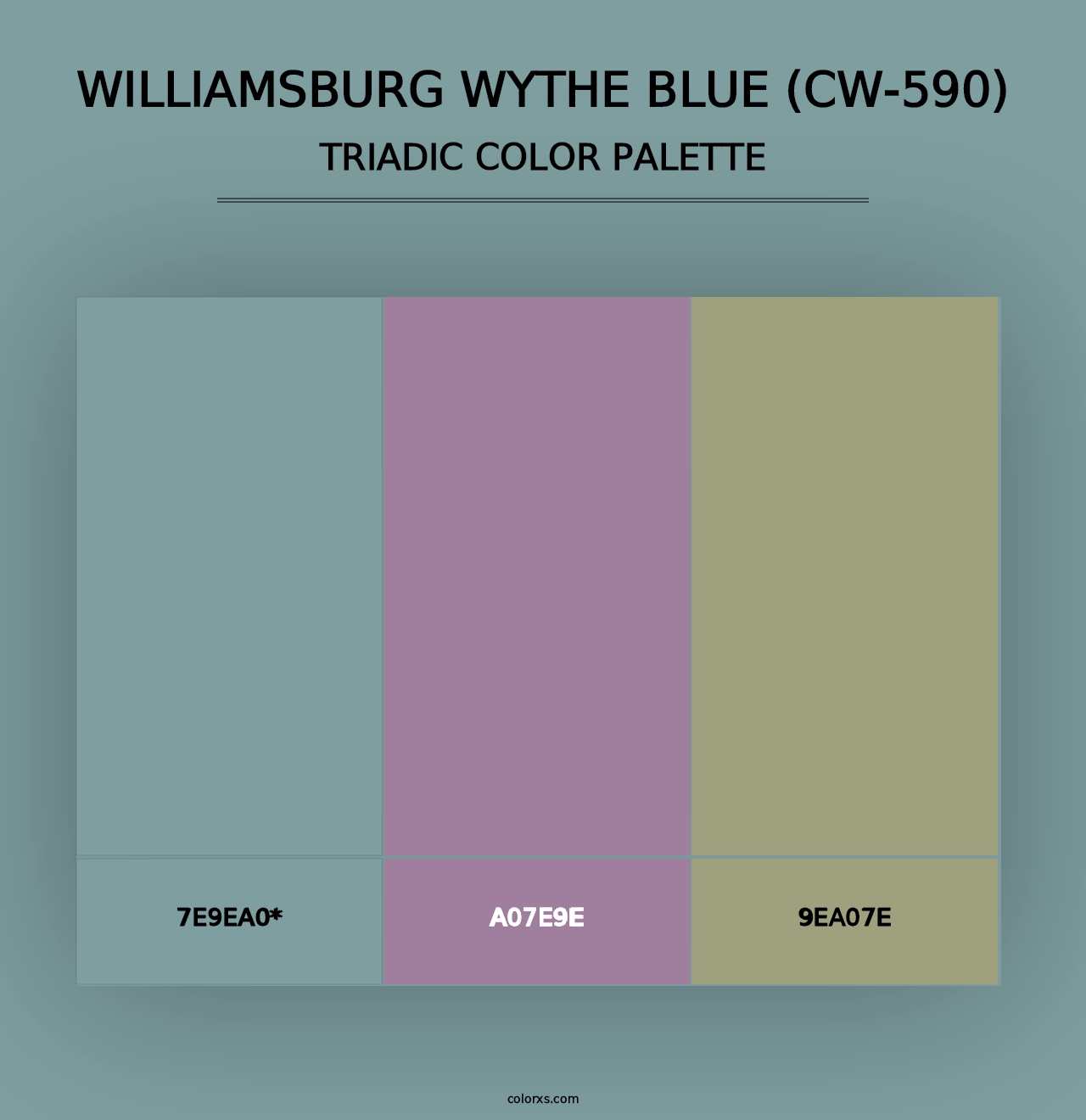 Williamsburg Wythe Blue (CW-590) - Triadic Color Palette