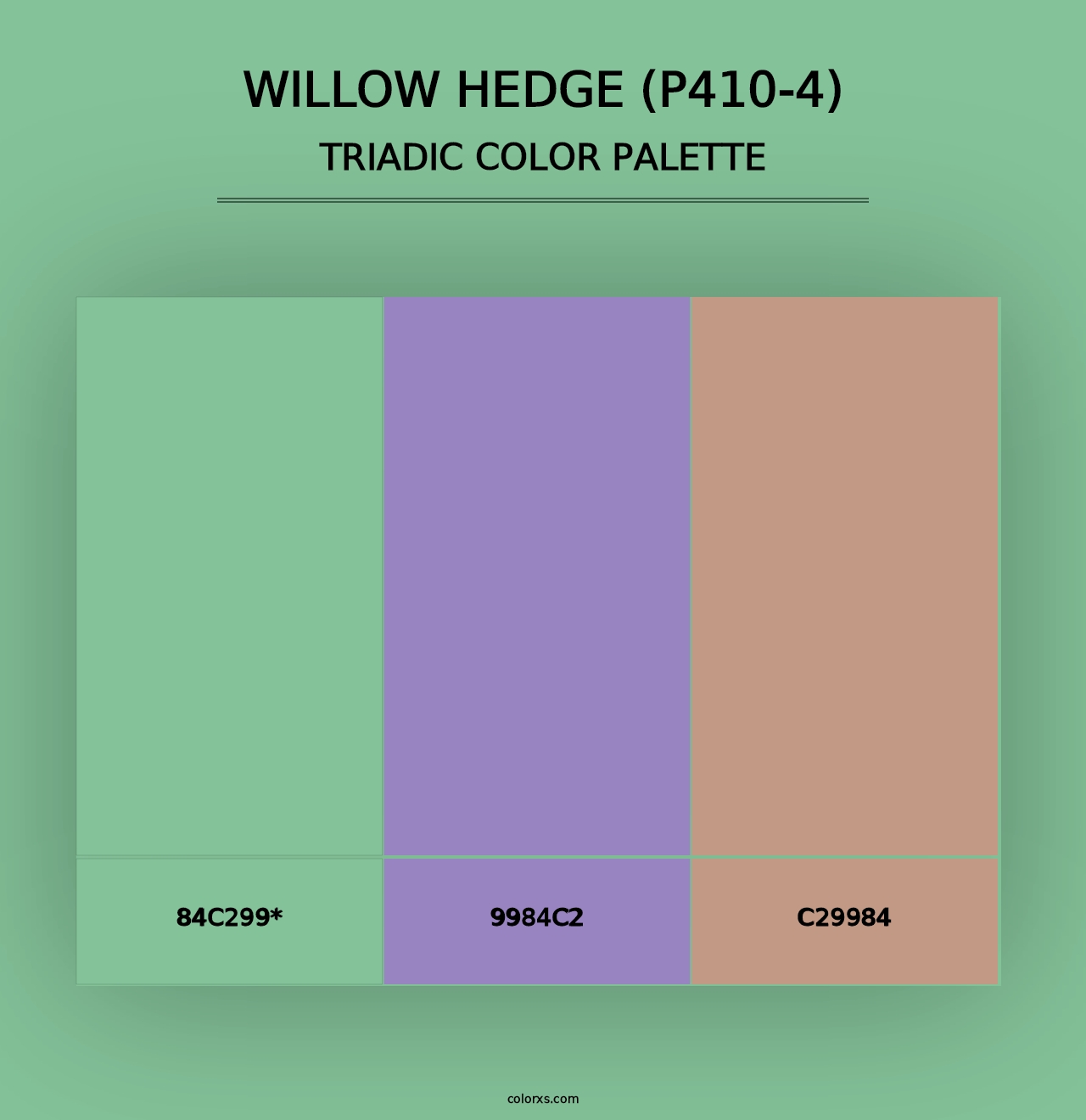 Willow Hedge (P410-4) - Triadic Color Palette