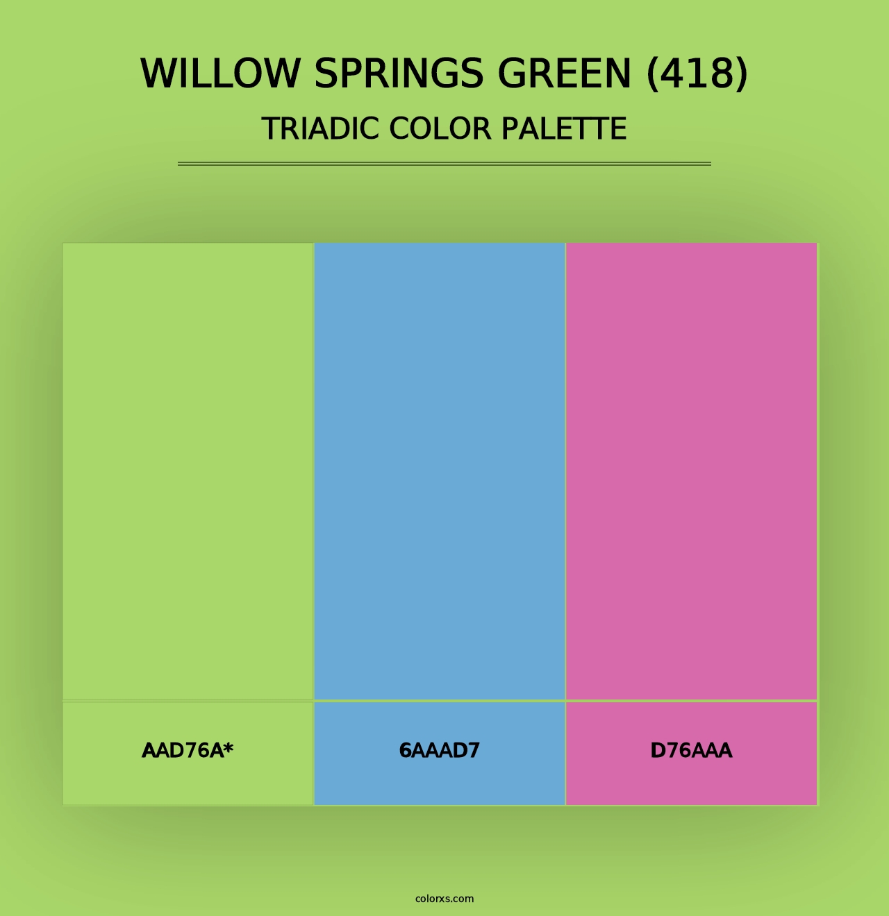 Willow Springs Green (418) - Triadic Color Palette