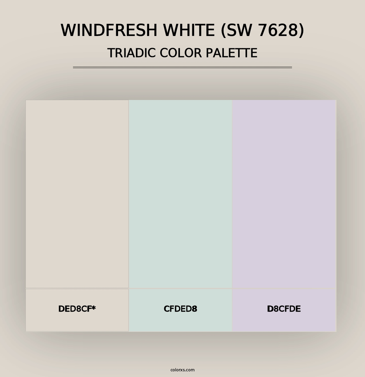 Windfresh White (SW 7628) - Triadic Color Palette