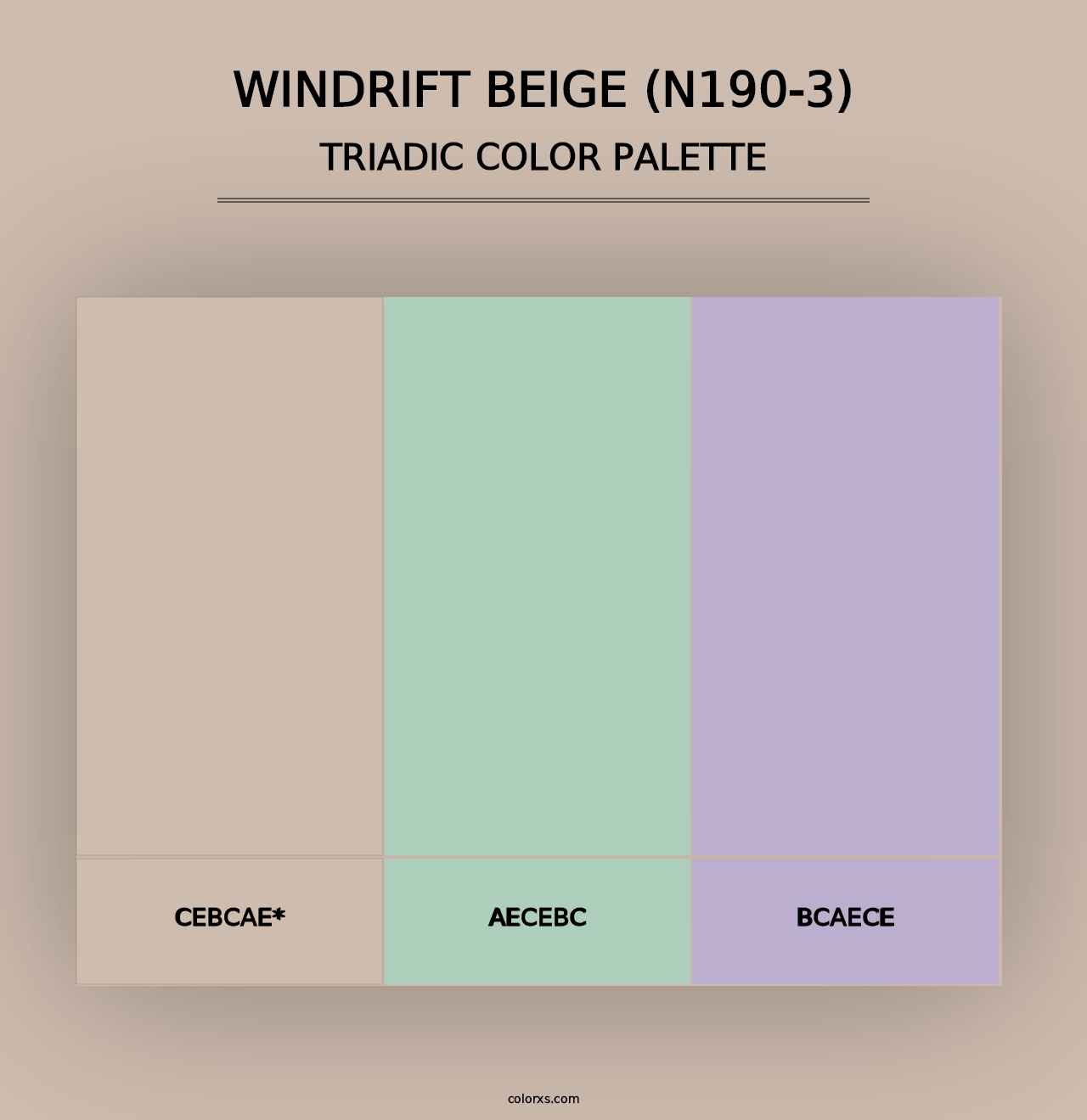 Windrift Beige (N190-3) - Triadic Color Palette