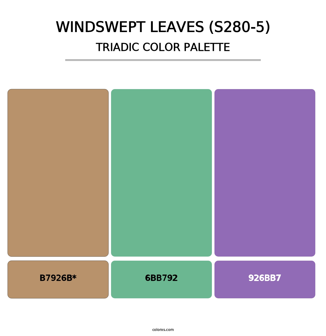 Windswept Leaves (S280-5) - Triadic Color Palette