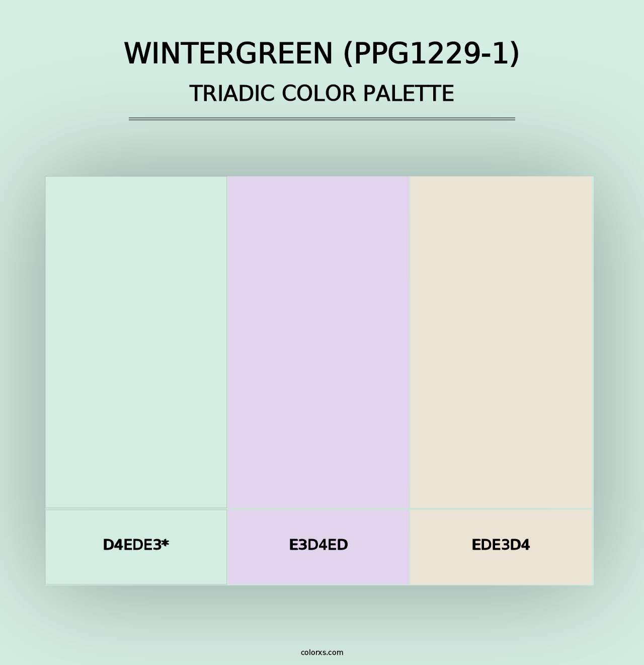 Wintergreen (PPG1229-1) - Triadic Color Palette