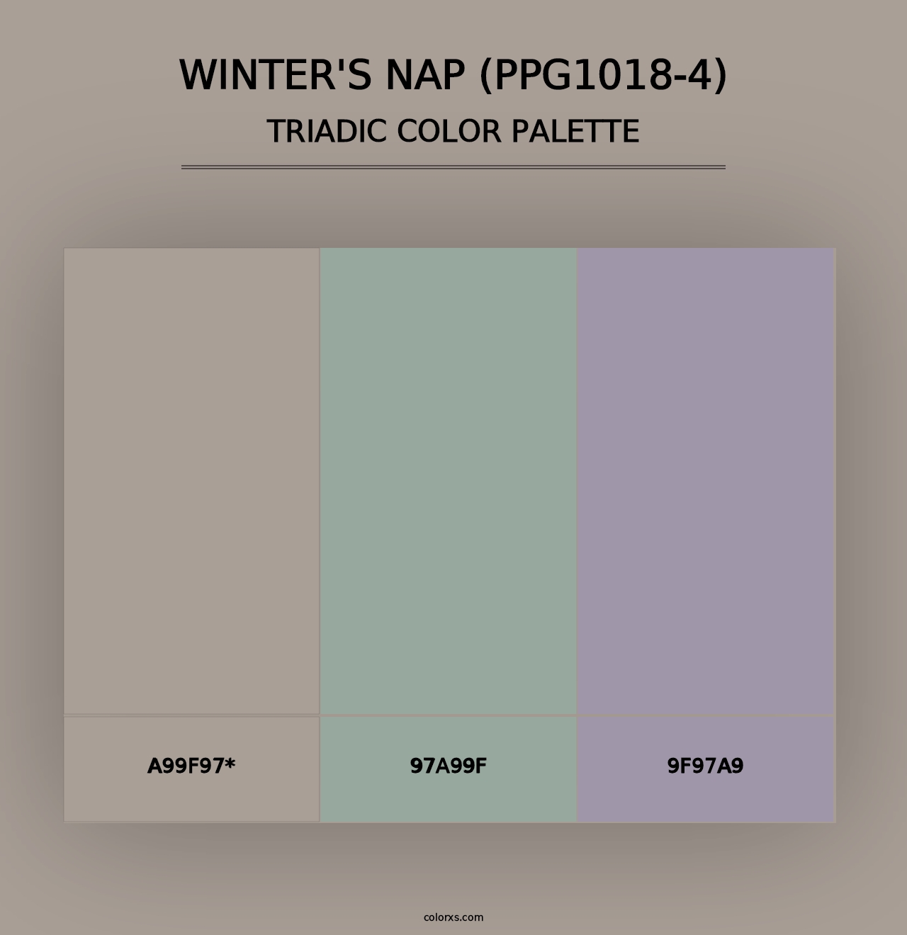 Winter's Nap (PPG1018-4) - Triadic Color Palette