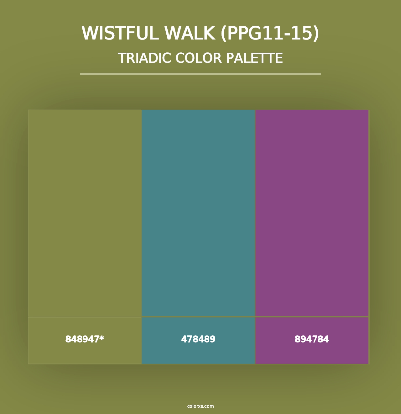 Wistful Walk (PPG11-15) - Triadic Color Palette