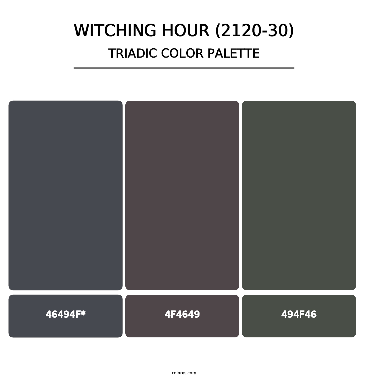 Witching Hour (2120-30) - Triadic Color Palette