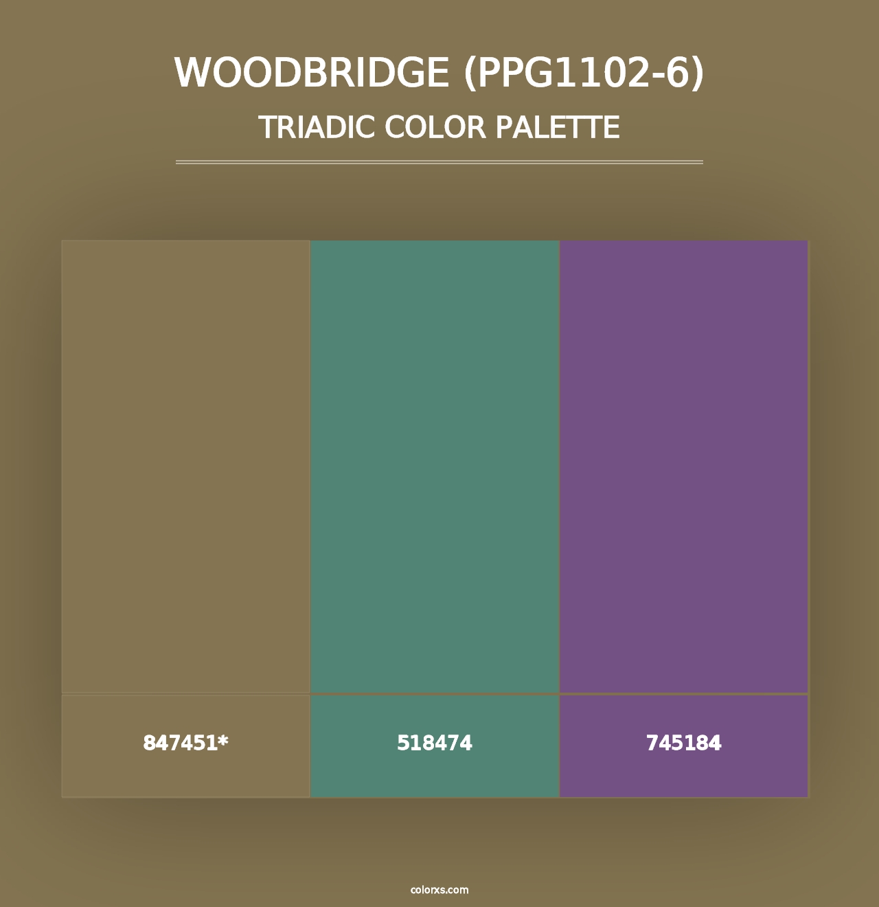 Woodbridge (PPG1102-6) - Triadic Color Palette