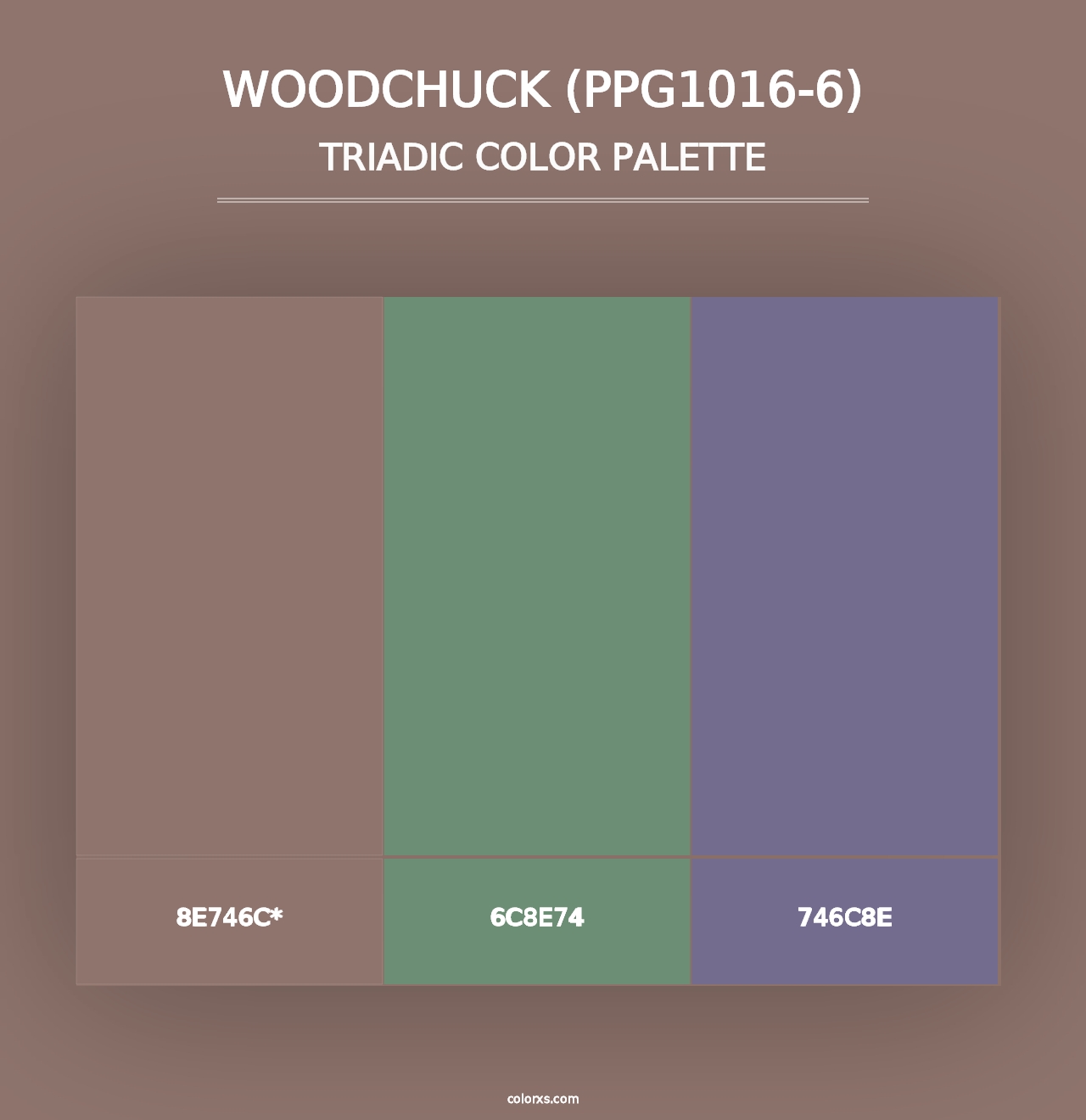 Woodchuck (PPG1016-6) - Triadic Color Palette