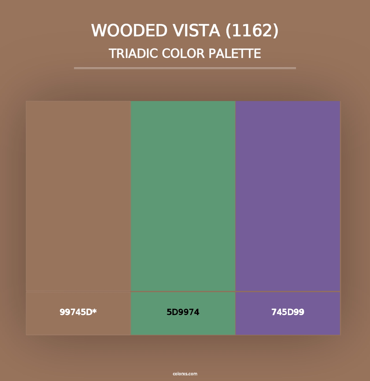 Wooded Vista (1162) - Triadic Color Palette