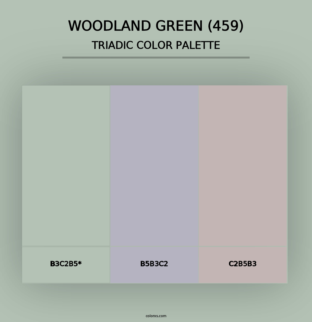 Woodland Green (459) - Triadic Color Palette