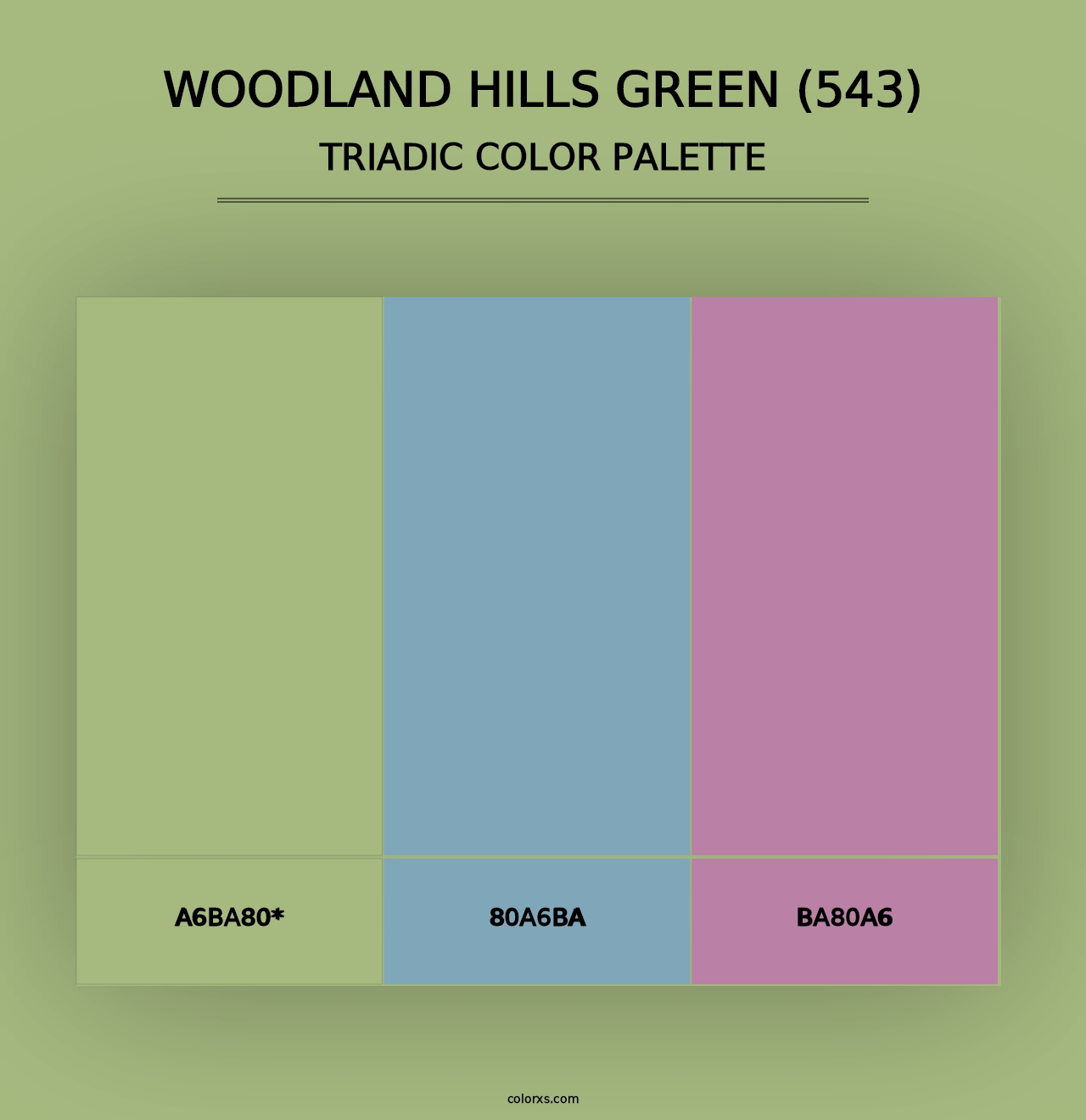 Woodland Hills Green (543) - Triadic Color Palette