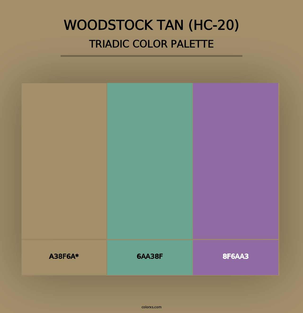 Woodstock Tan (HC-20) - Triadic Color Palette