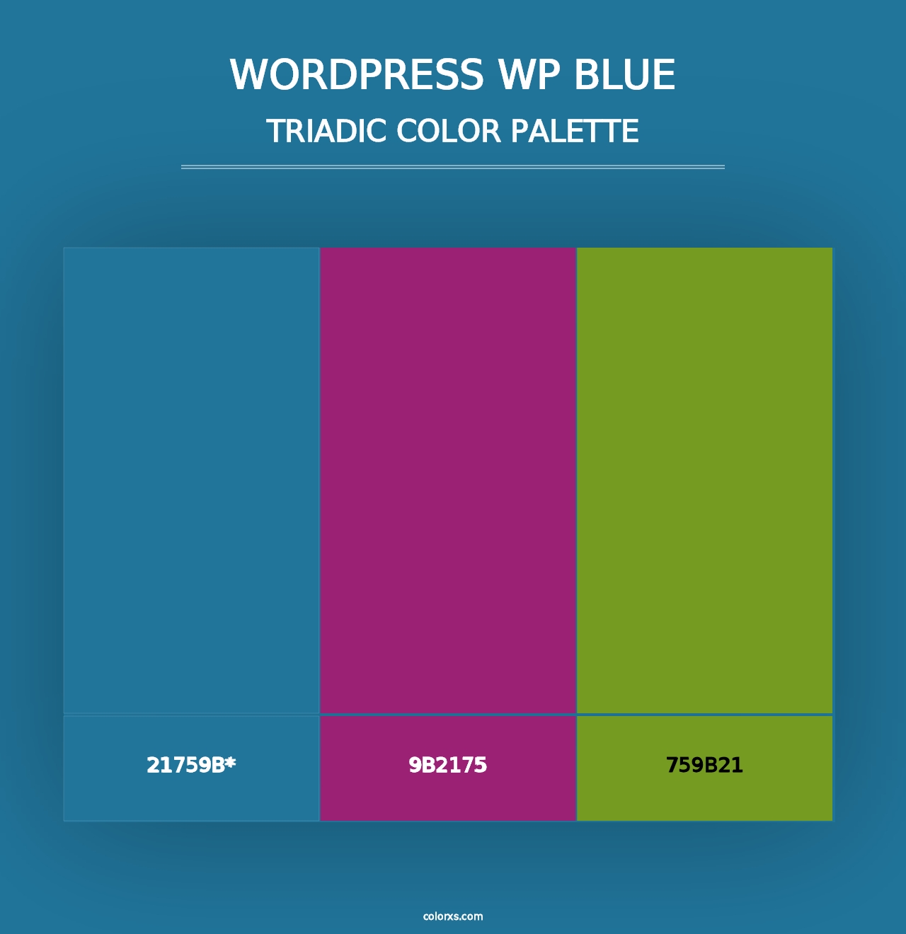 WordPress WP Blue - Triadic Color Palette