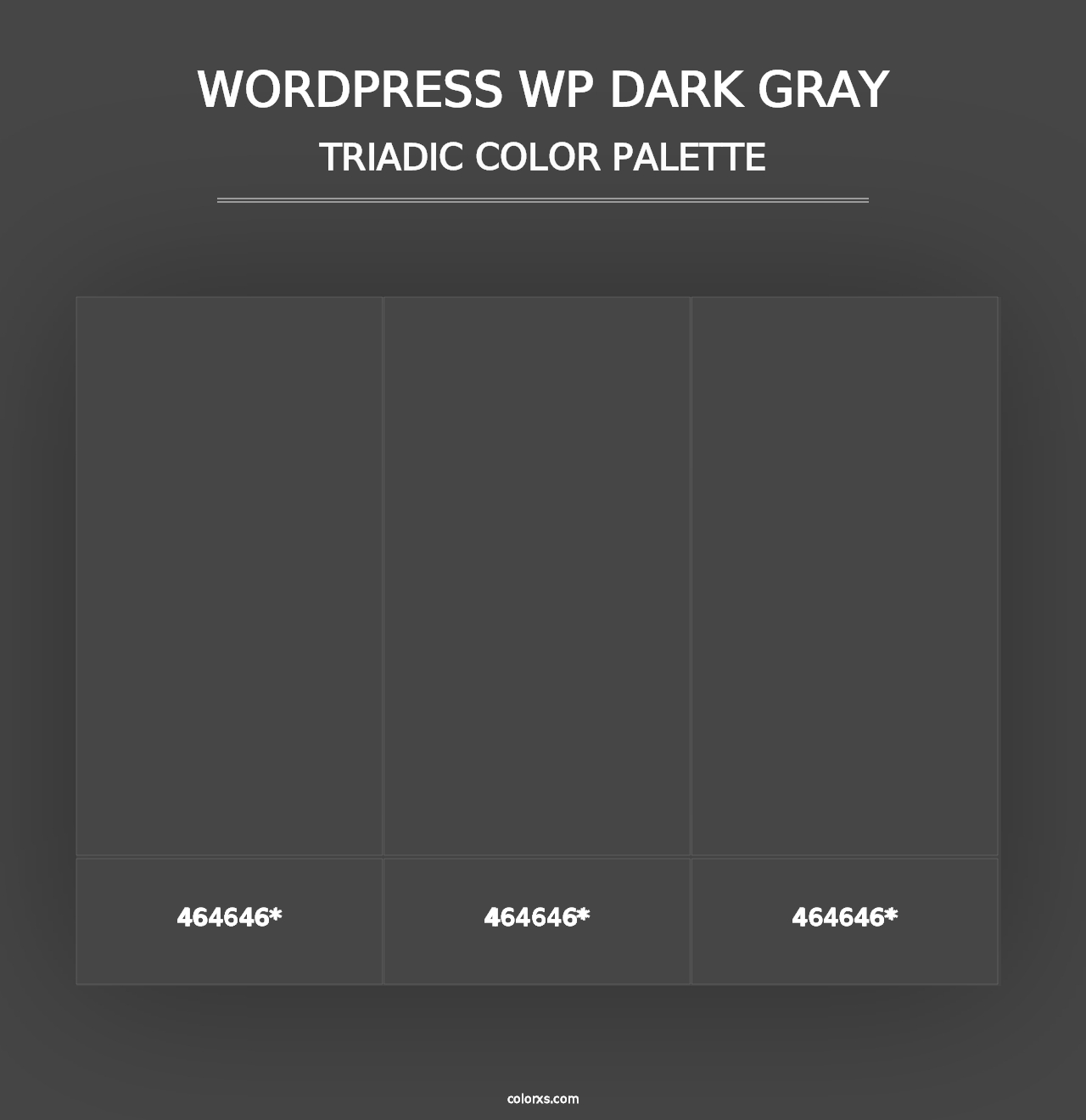 WordPress WP Dark Gray - Triadic Color Palette