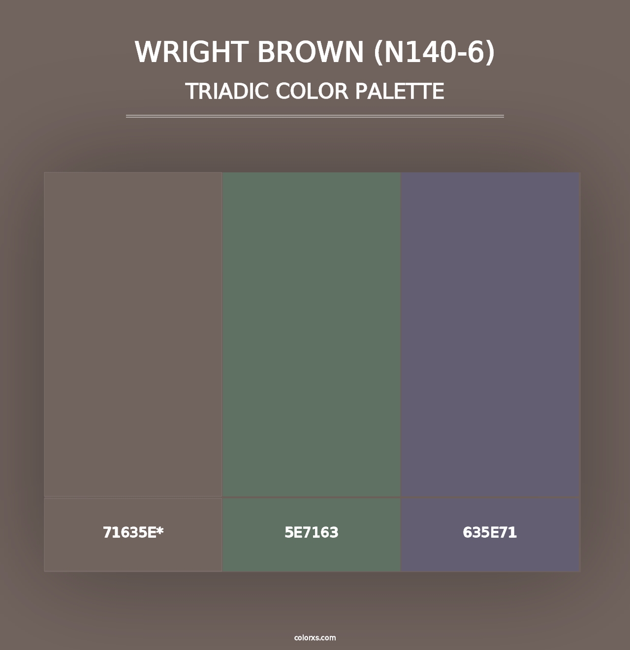 Wright Brown (N140-6) - Triadic Color Palette