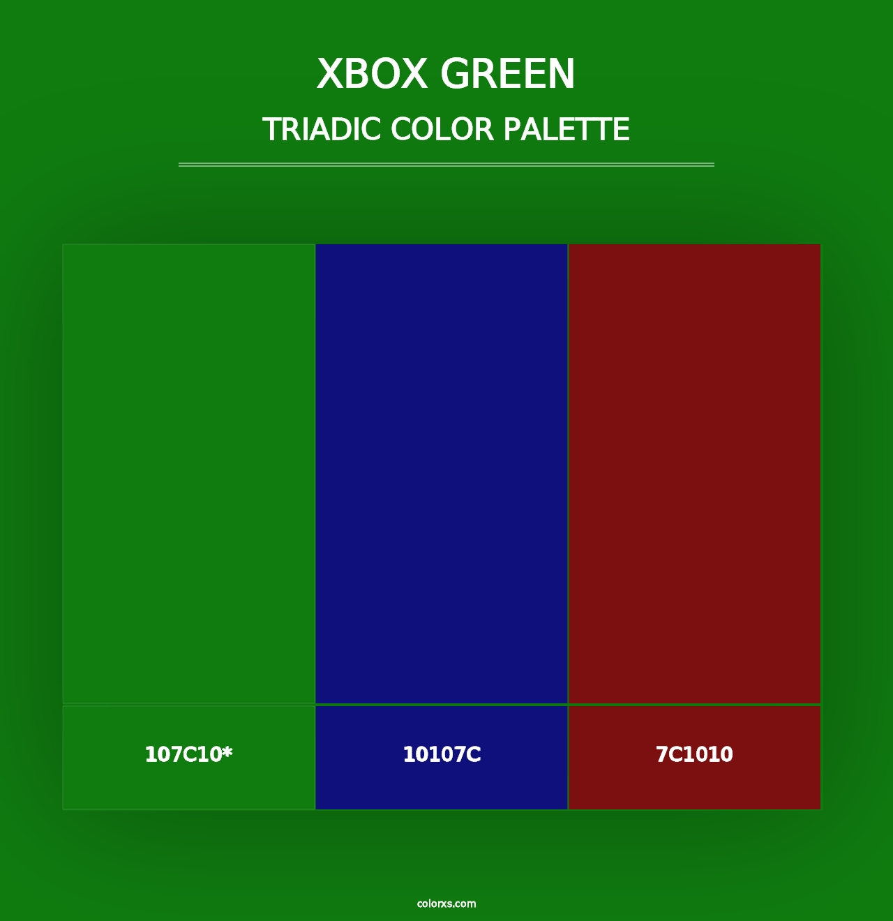 Xbox Green - Triadic Color Palette