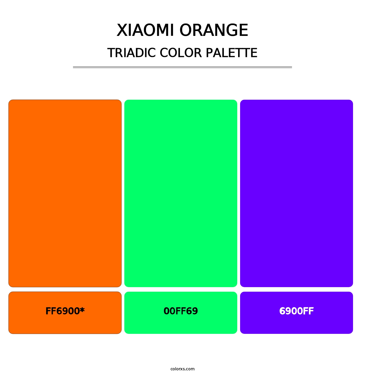 Xiaomi Orange - Triadic Color Palette