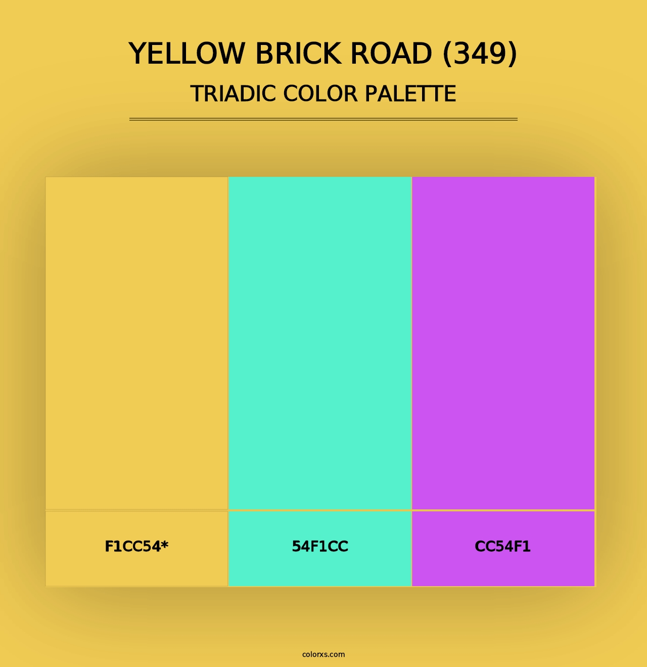 Yellow Brick Road (349) - Triadic Color Palette