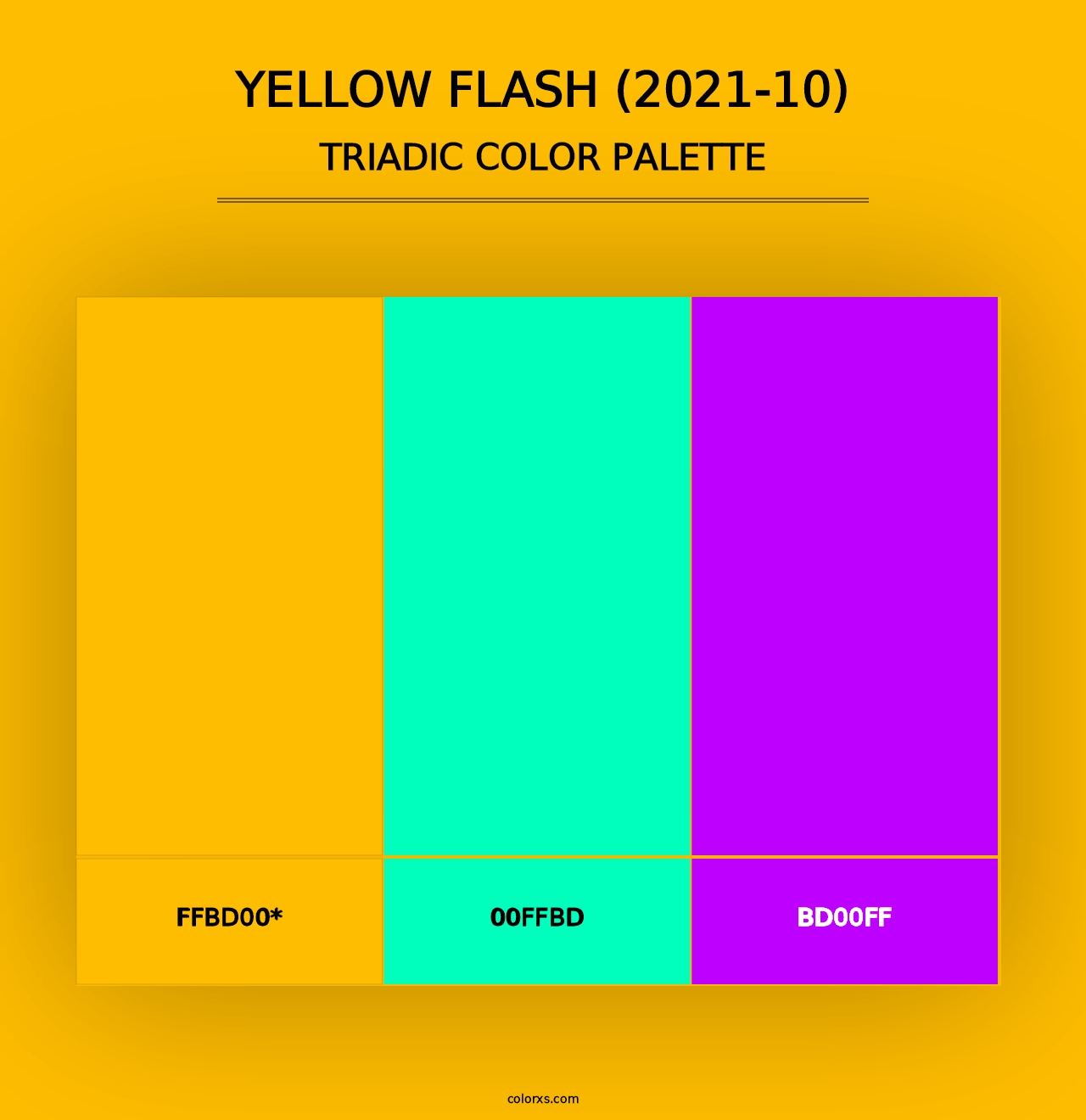 Yellow Flash (2021-10) - Triadic Color Palette