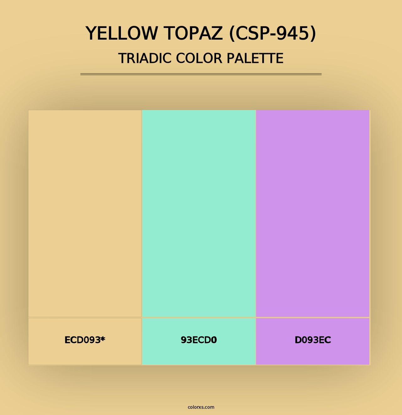 Yellow Topaz (CSP-945) - Triadic Color Palette