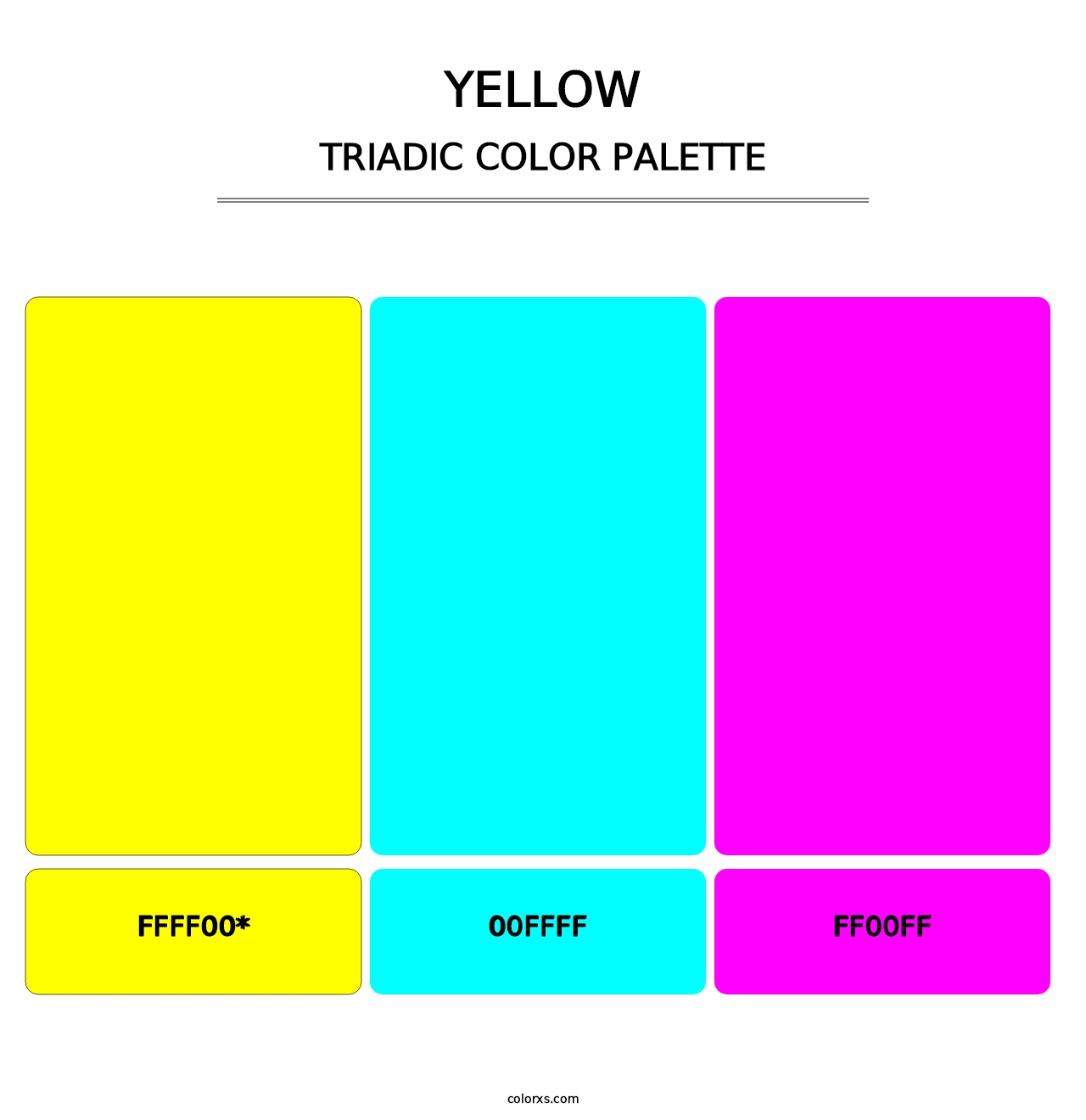 Yellow - Triadic Color Palette