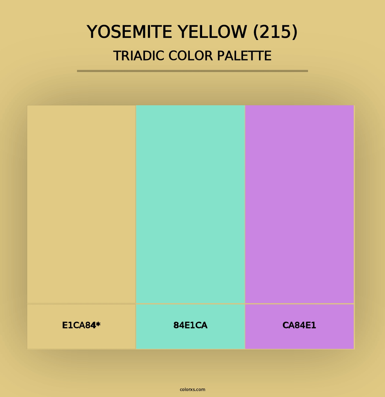 Yosemite Yellow (215) - Triadic Color Palette