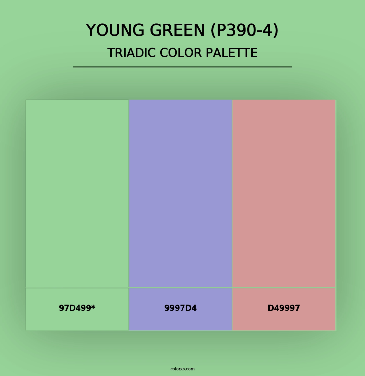 Young Green (P390-4) - Triadic Color Palette