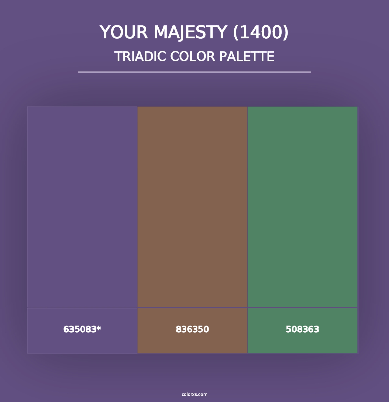 Your Majesty (1400) - Triadic Color Palette