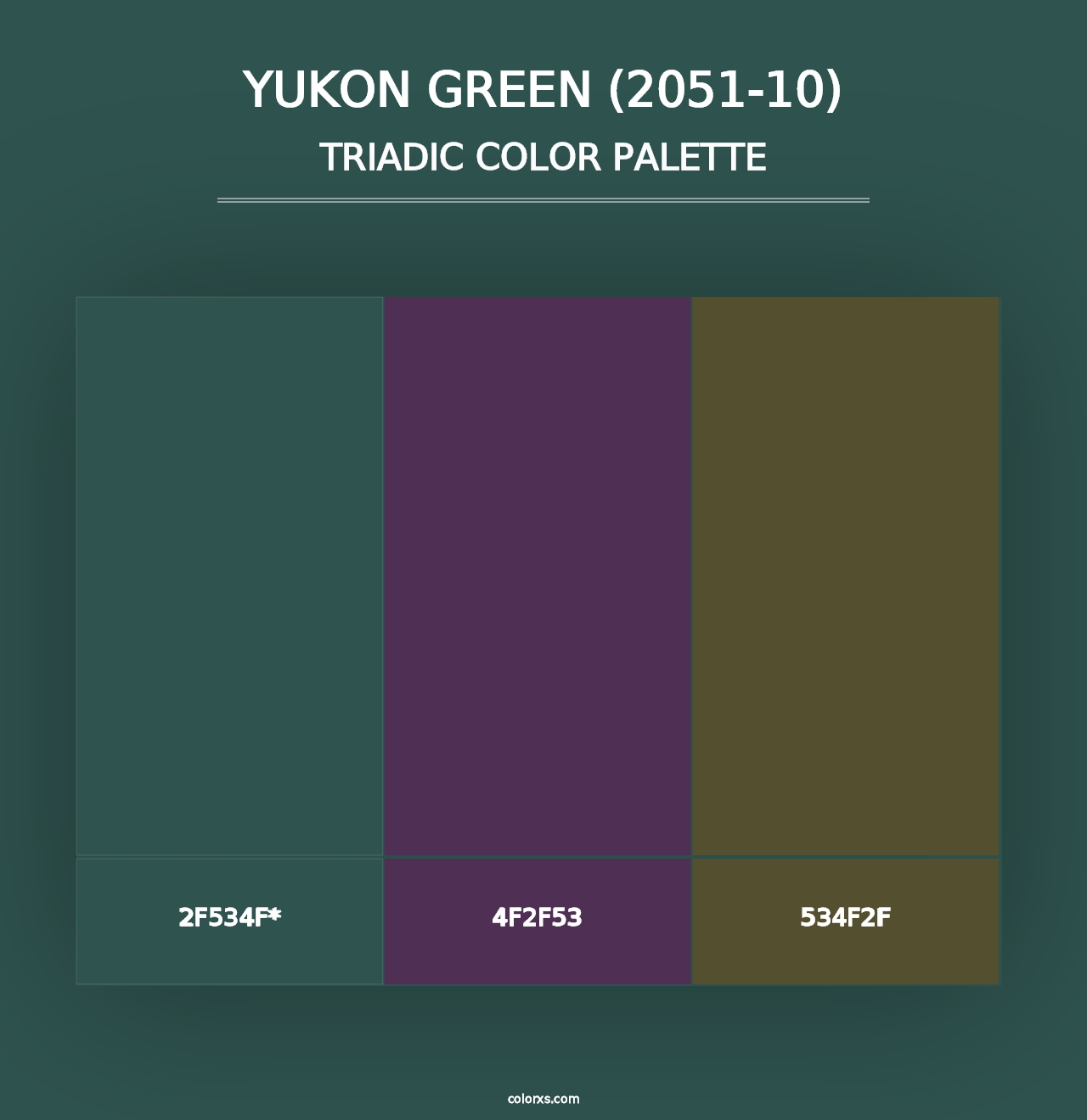 Yukon Green (2051-10) - Triadic Color Palette