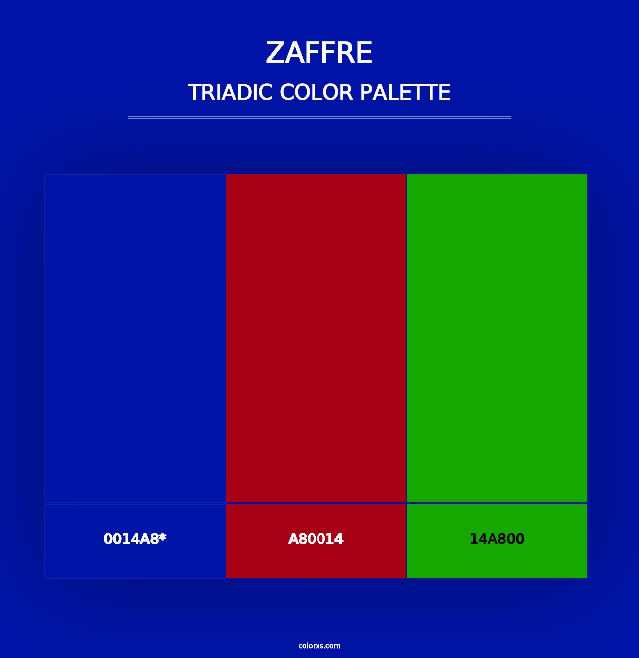 Zaffre - Triadic Color Palette