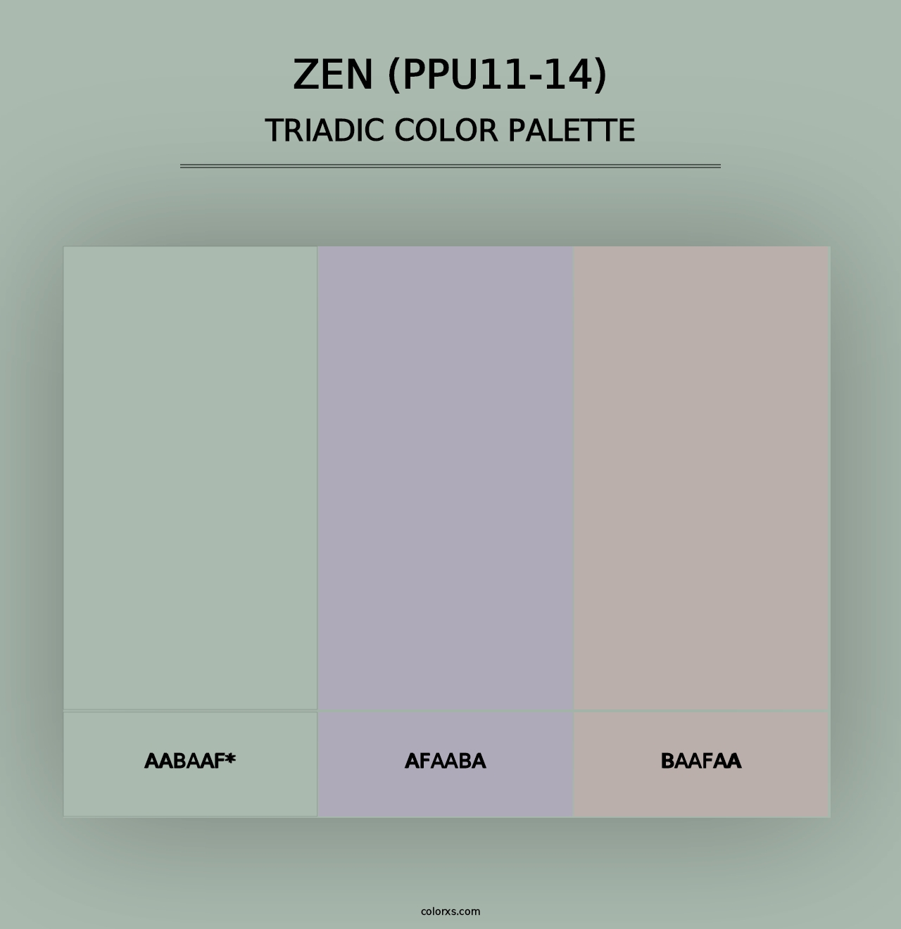 Zen (PPU11-14) - Triadic Color Palette