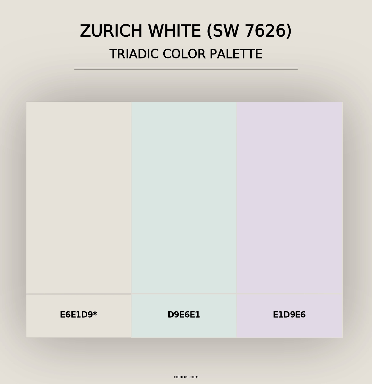 Zurich White (SW 7626) - Triadic Color Palette