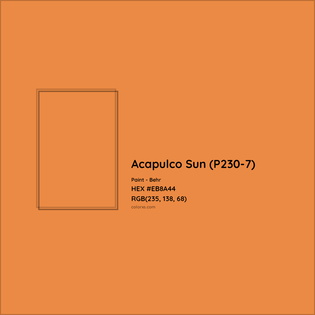 HEX #EB8A44 Acapulco Sun (P230-7) Paint Behr - Color Code