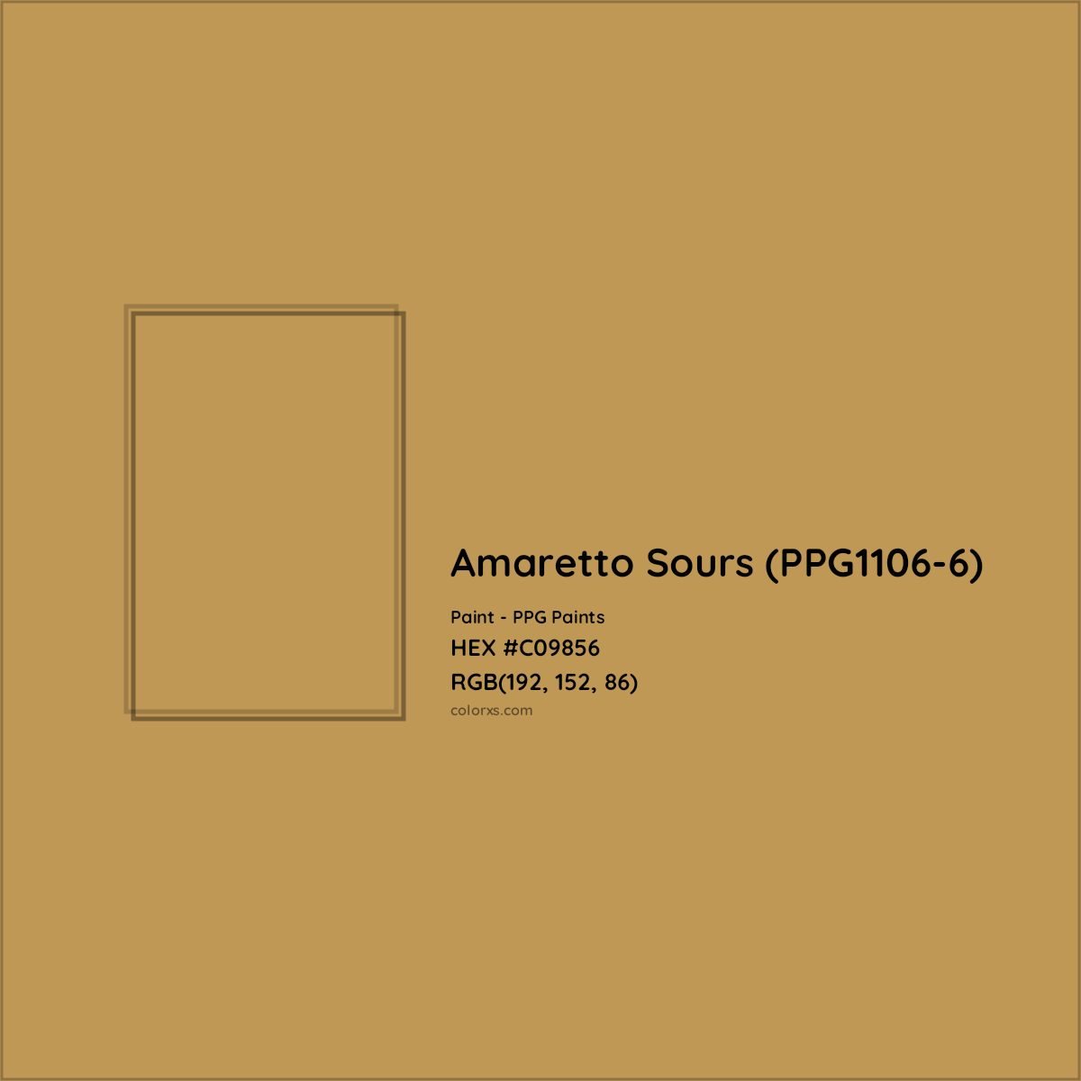 HEX #C09856 Amaretto Sours (PPG1106-6) Paint PPG Paints - Color Code