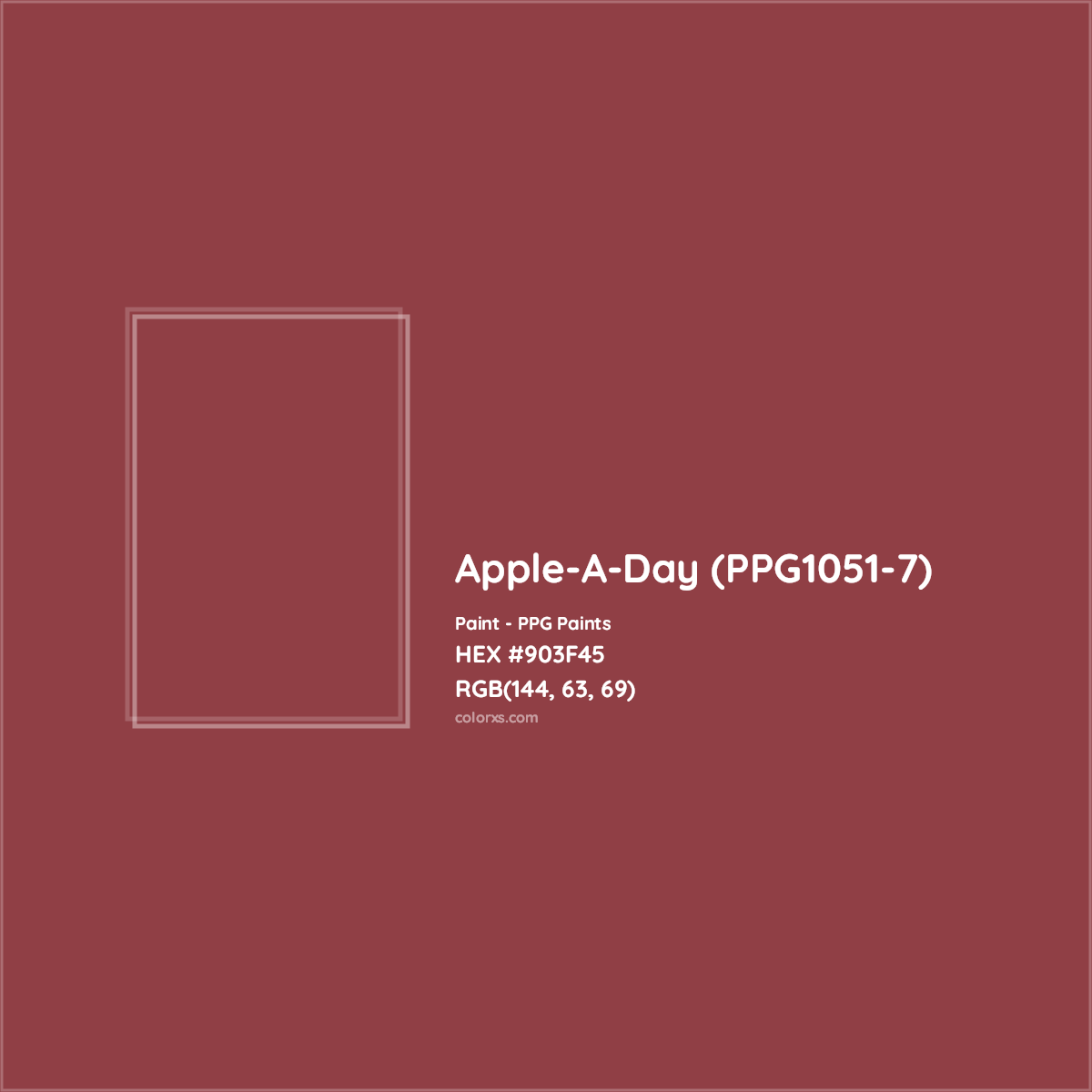 HEX #903F45 Apple-A-Day (PPG1051-7) Paint PPG Paints - Color Code