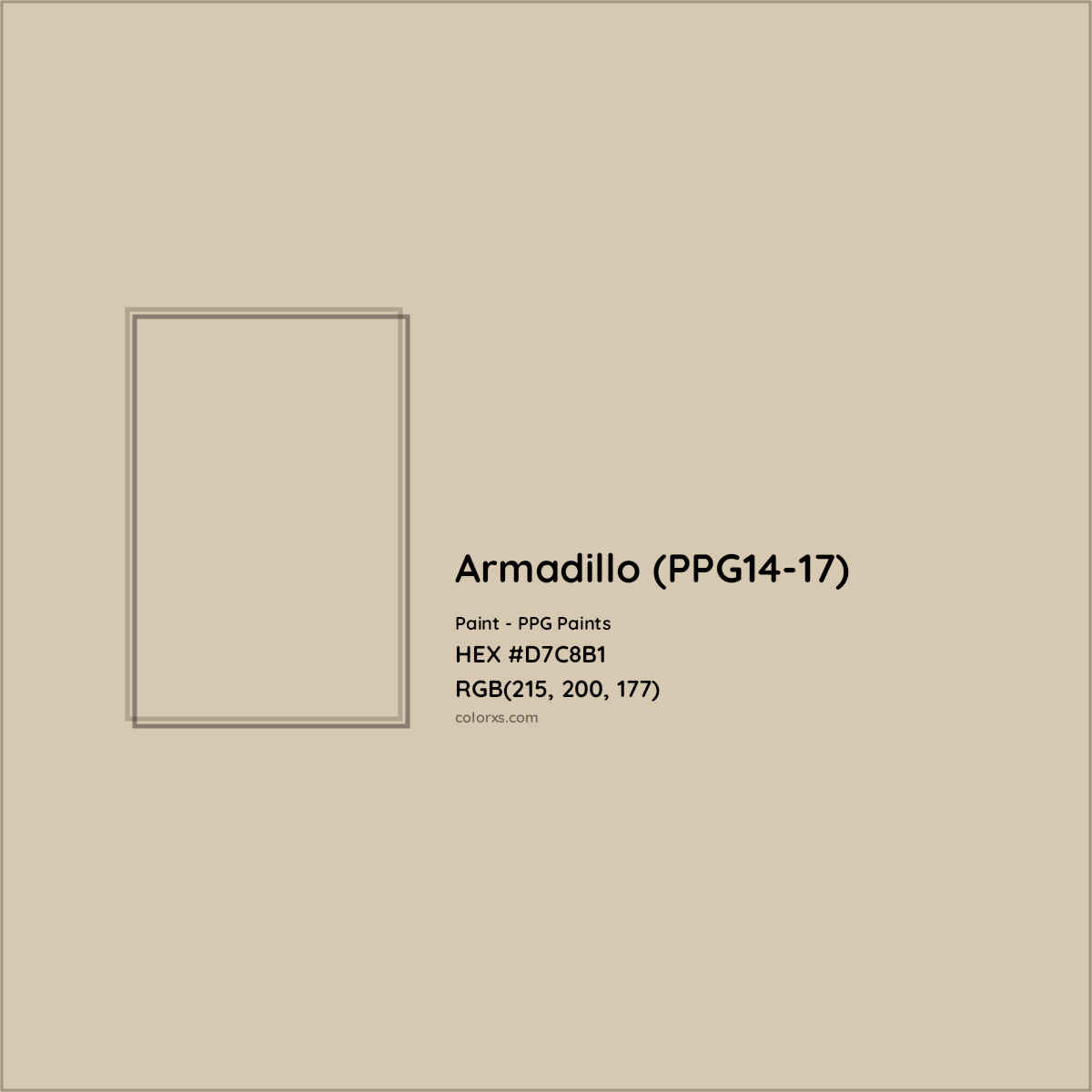 HEX #D7C8B1 Armadillo (PPG14-17) Paint PPG Paints - Color Code